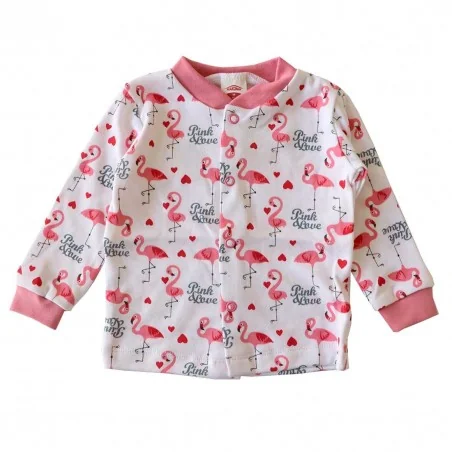 Βρεφική Βαμβακερή Ζακέτα Makoma Flamingo - Pink Love (100% Cotton) (06211) - Ζακέτες - Μπλούζες φούτερ
