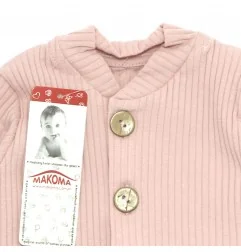 Βρεφική Βαμβακερή Ζακέτα Makoma Natural Harmony P - Soft Pink (100% Cotton) (11234P) - Ζακέτες - Μπλούζες φούτερ