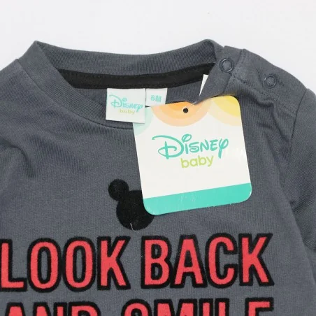Disney Baby Mickey Mouse: Βρεφικό Βαμβακερό Μπλουζάκι "Look Back and Smile" - Ανθρακί (HS0026) Disney Baby Mickey Mouse: Βρεφικό Βαμβακερό Μπλουζάκι "Look Back and Smile" - Ανθρακί (HS0026)