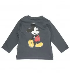 Disney Baby Mickey Mouse: Βρεφικό Βαμβακερό Μπλουζάκι "Look Back and Smile" - Ανθρακί (HS0026)