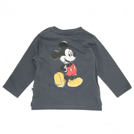Disney Baby Mickey Mouse: Βρεφικό Βαμβακερό Μπλουζάκι "Look Back and Smile" - Ανθρακί (HS0026)