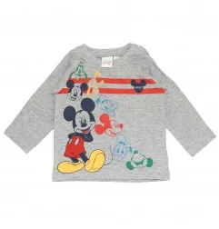 Disney Baby Mickey Mouse Βρεφικό βαμβακερό μπλουζάκι (VH0008 grey) - Μπλουζάκια Μακρυμάνικα (μακό)