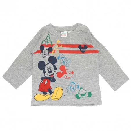 Disney Baby Mickey Mouse & Friends – Βρεφικό Βαμβακερό Μακρυμάνικο Μπλουζάκι (VH0008 grey) - Μπλουζάκια Μακρυμάνικα (μακό)