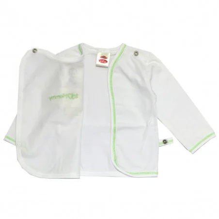 Βρεφικό Μπλουζάκι Φάκελος Makoma "I Love Mommy" – 100% Cotton Soft Touch (Λευκό/Λαχανί) (00107)