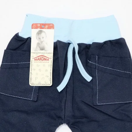 Βρεφικό Παντελόνι Baggy "Makoma" – 100% Βαμβακερό με Τσέπες (Navy Blue) (1002)