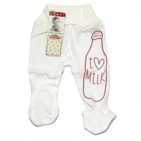 Makoma βρεφικό παντελόνι με κλειστό ποδαράκι Milk Girl (08198)