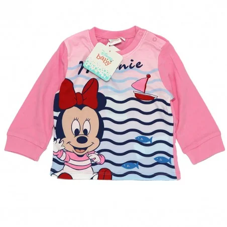 Βρεφική Βαμβακερή Πιτζάμα Disney Baby "Minnie Mouse" – Ροζ/Λευκό (100% Βαμβάκι) (ET0309Α)
