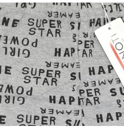 Βρεφικό Ελαστικό Κολάν Minoti με All-over Print "Sunshine & Happy" - Γκρι Μελανζέ (TG LEGGING 6) - Κολάν