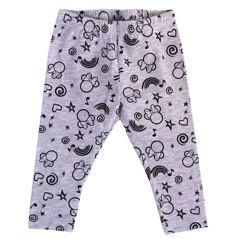 Disney Baby Minnie Mouse – Βρεφικό Βαμβακερό Χειμωνιάτικο Κολάν (Γκρι Μελανζέ) (DISM01046A)