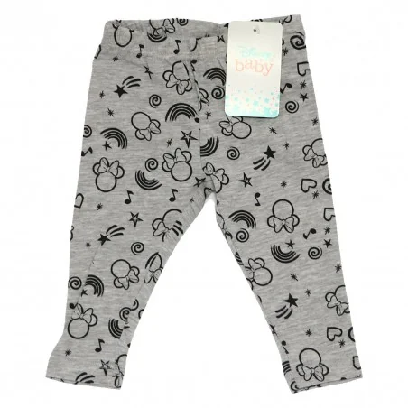 Disney Baby Minnie Mouse – Βρεφικό Βαμβακερό Χειμωνιάτικο Κολάν (Γκρι Μελανζέ) (DISM01046A)