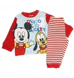 Βρεφική Πιτζάμα Mickey Mouse & Pluto 2 Τεμαχίων – 100% Βαμβακερή, Κόκκινο (HS0336.I00.B Red) - Πιτζάμες