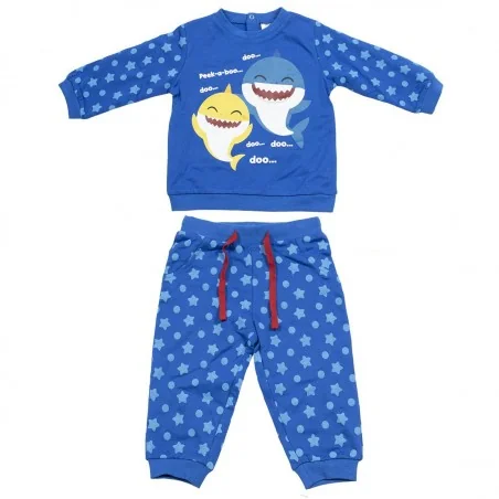 Βρεφικό Σετ Φόρμας Baby Shark "Peek-a-boo" 2 Τεμαχίων για Αγόρια – Μπλε (2200006327) - Φόρμες