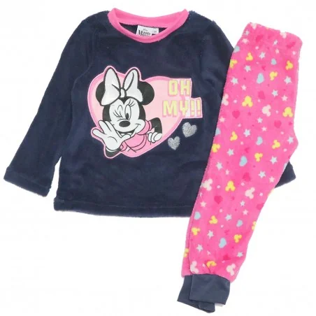 Disney Minnie Mouse Fleece Coral πιτζάμα για κορίτσια (VH2175 navy) - Χειμωνιάτικες / εποχιακές πιτζάμες