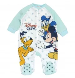 Βρεφικό Fleece Φορμάκι Disney Baby "Disney Crew" με Φερμουάρ (VH0337 l.blue) - Φορμάκια χειμωνιάτικα (βελουτέ, fleece)