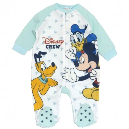 Βρεφικό Fleece Φορμάκι Disney Baby "Disney Crew" με Φερμουάρ (VH0337 l.blue) - Φορμάκια χειμωνιάτικα (βελουτέ, fleece)