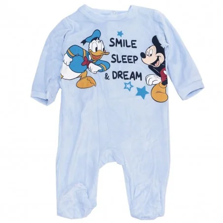 Βρεφικό Βελούδινο Φορμάκι Disney Baby Mickey Mouse & Donald Duck "Smile, Sleep & Dream" - Γαλάζιο (HU0306 Blue) - Φορμάκια χε...