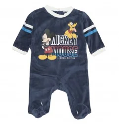 Βρεφικό Βελούδινο Φορμάκι Disney Baby Mickey Mouse & Pluto "Limited Edition" - Σκούρο Μπλε (HU0318) - Φορμάκια χειμωνιάτικα (...