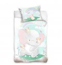Baby Βρεφικό Σετ Κούνιας Baby Happy Elephant (100x135εκ. + 40x60εκ) baby214009 - Βρεφικά Σεντόνια/Παπλωματοθήκες