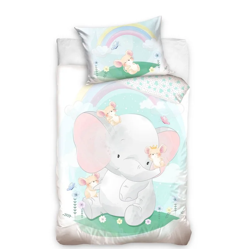 Baby Βρεφικό Σετ Κούνιας Baby Happy Elephant (100x135εκ. + 40x60εκ) baby214009