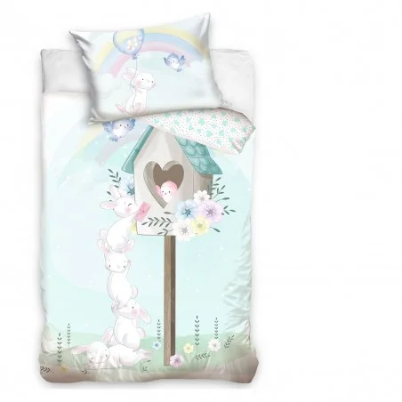 Baby Βρεφικό Σετ Κούνιας Baby Cute Bunnies (100x135εκ. + 40x60εκ) baby214008