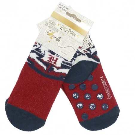 Harry Potter Παιδικές Αντιολισθητικές Κάλτσες πετσετέ (VH0659 d.red) - Κάλτσες χειμωνιάτικες - αντιολισθητικές κορίτσι