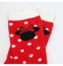Disney Mickey Mouse γυναικείες χνουδωτές κάλτσες (VH3571 red)