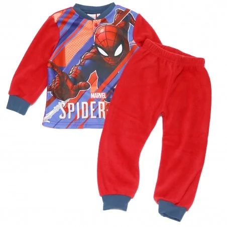 Marvel Spiderman Πιτζάμα Για Αγόρια Polar Fleece (HW2165 red) - Χειμωνιάτικες / εποχιακές πιτζάμες