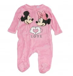 Disney Baby Minnie Mouse Βρεφικό βελούδινο Φορμάκι (HU0320 Pink) - Φορμάκια χειμωνιάτικα (βελουτέ, fleece)