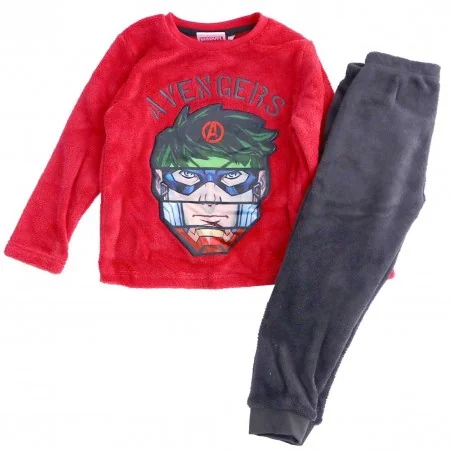 Marvel Avengers Πιτζάμα Για Αγόρια Fleece Coral (HU2109 RED) - Χειμωνιάτικες / εποχιακές πιτζάμες