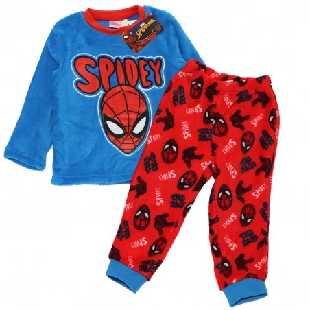 Marvel Spiderman Πιτζάμα Fleece Coral Για Αγόρια (HW2160 blue) - Χειμωνιάτικες / εποχιακές πιτζάμες