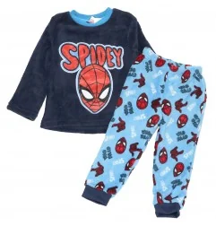 Marvel Spiderman Πιτζάμα Fleece Coral Για Αγόρια (HW2160 navy) - Χειμωνιάτικες / εποχιακές πιτζάμες
