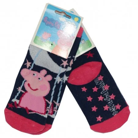 Peppa Pig Παιδικές Αντιολισθητικές Κάλτσες πετσετέ (HU0666 Navy) - Κάλτσες χειμωνιάτικες - αντιολισθητικές κορίτσι