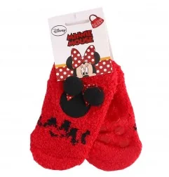 Disney Minnie Mouse Παιδικές χνουδωτές Αντιολισθητικές κάλτσες κοντές (HS0628red) - Κάλτσες χειμωνιάτικες - αντιολισθητικές κ...