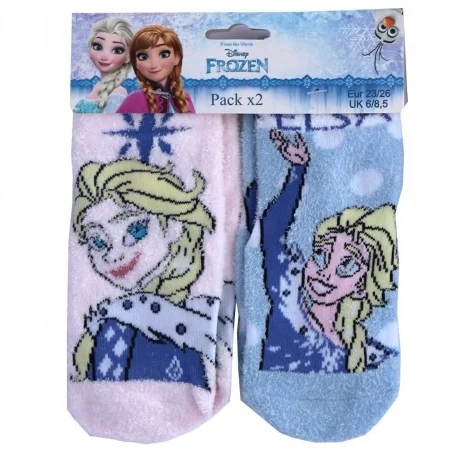 Disney Frozen Παιδικές χνουδωτές Αντιολισθητικές κάλτσες σετ 2 (HS0743) - Κάλτσες χειμωνιάτικες - αντιολισθητικές κορίτσι