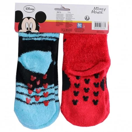 Disney Mickey Mouse Παιδικές χνουδωτές Αντιολισθητικές κάλτσες σετ 2 (HS0748)