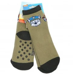 Paw Patrol Παιδικές Αντιολισθητικές Κάλτσες πετσετέ (VH0634 xaki) - Κάλτσες χειμωνιάτικες - αντιολισθητικές αγόρι
