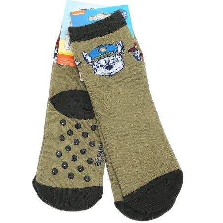 Paw Patrol Παιδικές Αντιολισθητικές Κάλτσες πετσετέ (VH0634 xaki) - Κάλτσες χειμωνιάτικες - αντιολισθητικές αγόρι