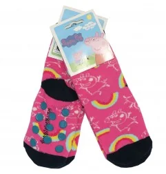 Peppa Pig Παιδικές Αντιολισθητικές Κάλτσες πετσετέ (VH0662 fux) - Κάλτσες χειμωνιάτικες - αντιολισθητικές κορίτσι