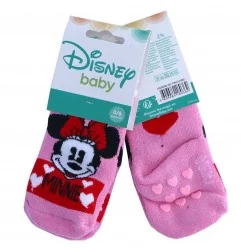 Βρεφικές Αντιολισθητικές Κάλτσες Disney Baby Minnie Mouse - Ροζ Πετσετέ (HS5696.I00) - Βρεφικές Κάλτσες κορίτσι