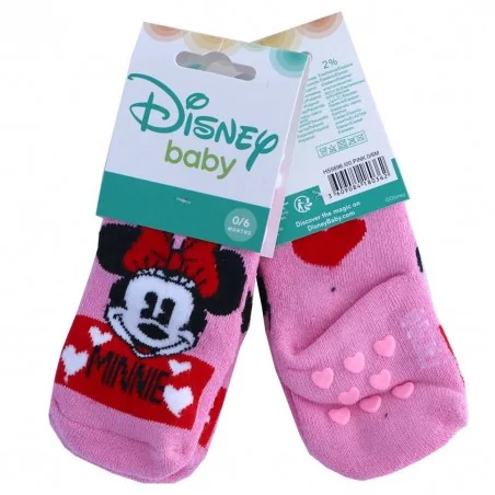 Βρεφικές Αντιολισθητικές Κάλτσες Disney Baby Minnie Mouse - Ροζ Πετσετέ (HS5696.I00) - Βρεφικές Κάλτσες κορίτσι