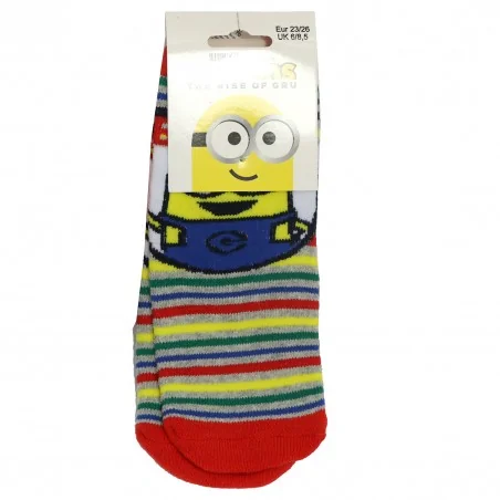 Minions Παιδικές Αντιολισθητικές Κάλτσες πετσετέ (VH0626 red)
