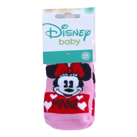 Βρεφικές Αντιολισθητικές Κάλτσες Disney Baby Minnie Mouse - Ροζ Πετσετέ (HS5696.I00)