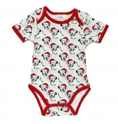 Χριστουγεννιάτικο Σετ 2 τμχ Disney Baby "Mickey Mouse" - Βρεφικά Κοντομάνικα Ζιπουνάκια 100% Βαμβακερά (PH5659) - Κοντομάνικα...