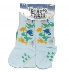Βρεφικό Καλσόν Soft Touch "Dino-Friends" - Σιέλ με Πολύχρωμους Δεινοσαύρους & Αντιολισθητικό Πέλμα (T154G) - Βρεφικό καλσόν