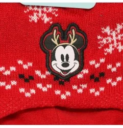 Disney Baby Mickey Mouse Βρεφικό Πλεκτό Σκουφάκι με Επένδυση & Πομ Πόν - Κόκκινο (Xmas Edition) (DIS BMB 51 39 9916) - Σκούφο...