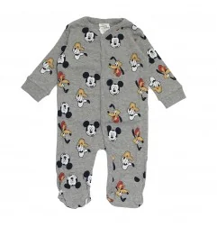 Disney Baby Mickey Mouse & Friends Βρεφικό Ολόσωμο Φορμάκι - Γκρι (ARJ165343) - Φορμάκια εποχικά (βαμβακερά)