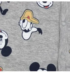 Disney Baby Mickey Mouse & Friends Βρεφικό Ολόσωμο Φορμάκι - Γκρι (ARJ165343) - Φορμάκια εποχικά (βαμβακερά)