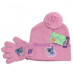 Disney Lilo & Stitch Παιδικό Χειμωνιάτικο Σετ Σκουφάκι- Γάντια - κασκόλ λαιμό για κοριτσία (LIL23-1773pink)