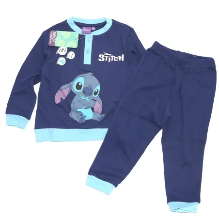 Disney Lilo & Stitch Παιδική βαμβακερή Πιτζάμα (LIL23-3206NAVY) - Χειμωνιάτικες / εποχιακές πιτζάμες
