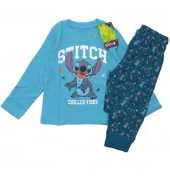 Disney Lilo & Stitch Παιδική βαμβακερή Πιτζάμα (DIS LIS 52 04 B886 BLUE) - Χειμωνιάτικες / εποχιακές πιτζάμες